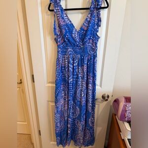 Cupshe maxi blue tank dress size large